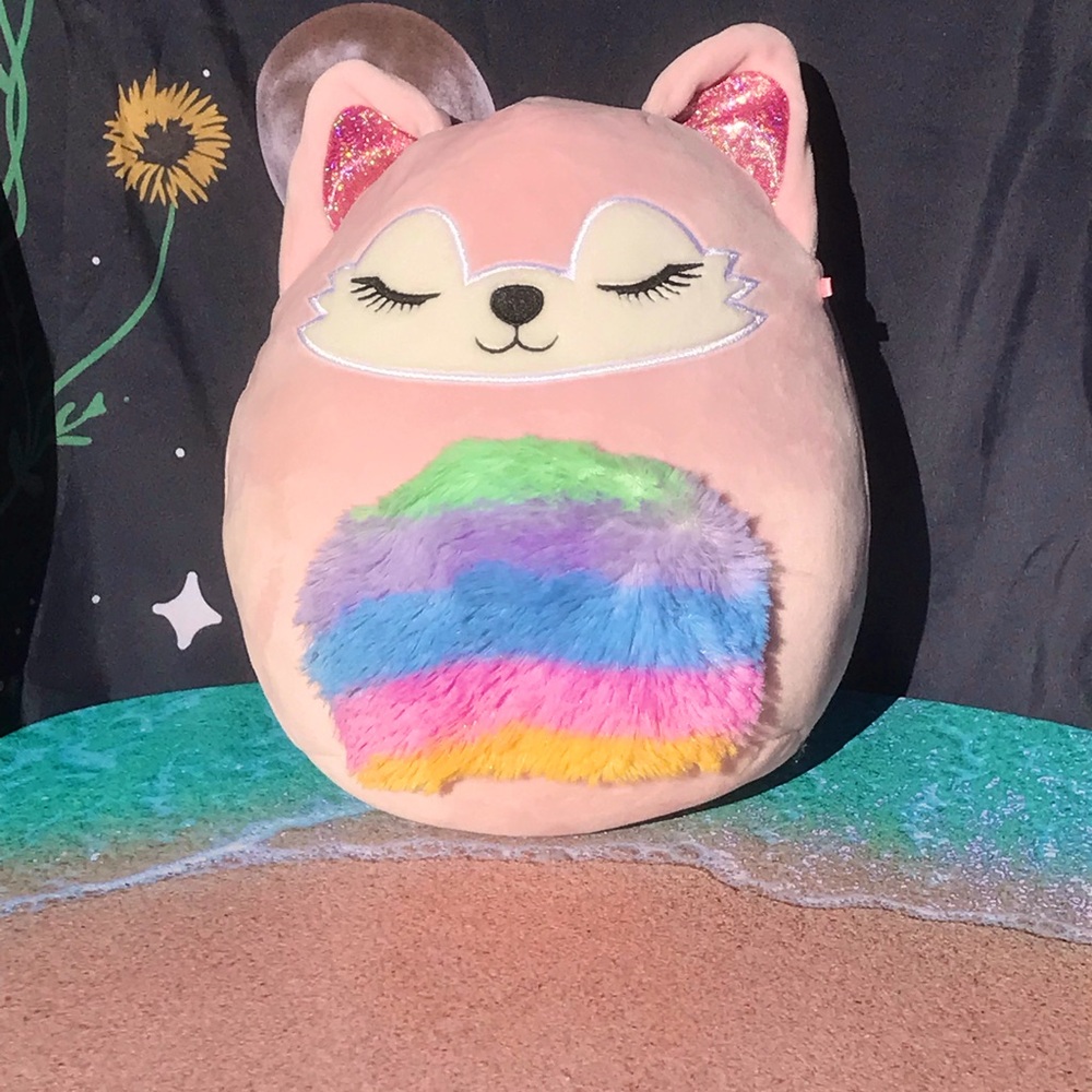 Squishmallow Alessi The Fox, Pastel Pink and Rainbow 🌈